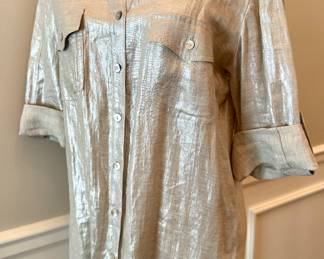 $40 - Louden blouse with roll up sleeves; size 10