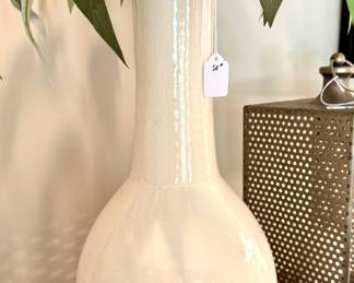 $100 - white ceramic vase; 20"h