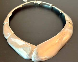 $200; sterling silver linked collar necklace