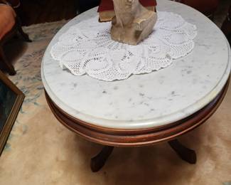 Many Nice marble and wood accent tables