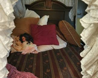 Full size antique bed with head and footboard (no mattress or boxspring)