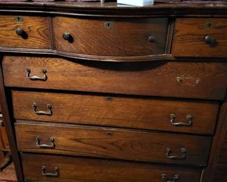 Table top victrola and antique chest