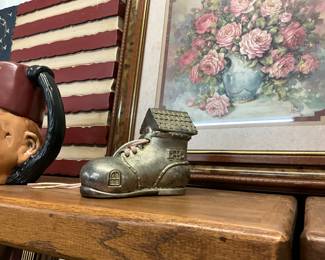 Silver Plated Baby Shoe Bank