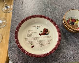 Ceramic Lattice Pie Recipe Plate 