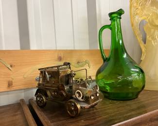 Berkley Designs Copper Truck - Green Glass Decanter
