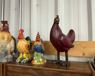 Rooster & Chicken Figurines Statues