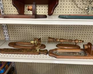 Wood Framed Mirrored Candlestick Holders