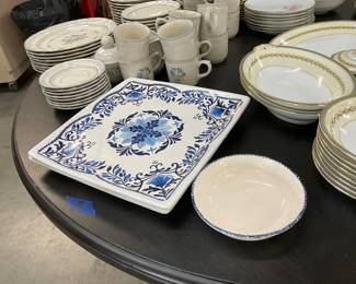 Blue & White Square Platters