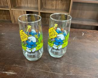 1982 Hardee's Smurf Glasses