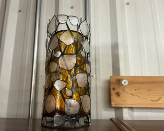 amber Leaf Capiz Shell Candle Holder