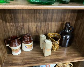 McCoy Potter Creamer & Sugar - Hard Rock Souvenir - Toby Creamer Jug - Brown Jug