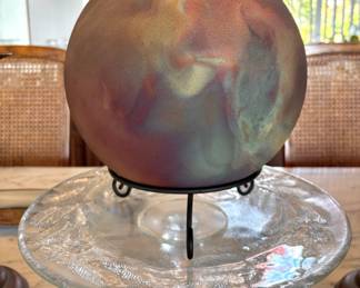 Raku Style Pottery Sphere