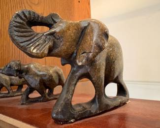 Carved Stone Elephant Figurine