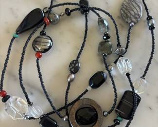 Boho Beaded Gemstone Necklace