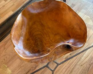 Carved Burl Wood Centerpiece Bowl