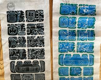 2 Mayan Calendar Chichen Itza Cecijema Felt Artwork –Made in Yucatan, Mexico