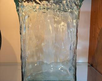 Blue Tinted Recycled Glass Rectangular Vase