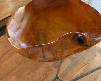 Carved Burl Wood Centerpiece Bowl