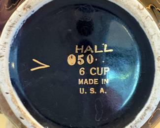 Hall Black/Gold Floral 6-Cup Teapot