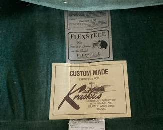 Flexsteel Green Upholstered Tufted Swivel Rocking Chair