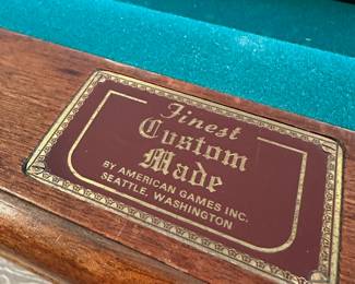 Custom Made American Games Inc. Pool Table