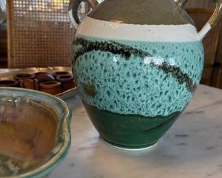 Green/White Pottery Jug