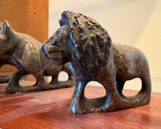 Carved Stone Lion Figurine