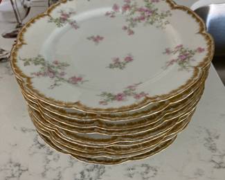 Set of 9 Haviland Limoges France Scalloped Edge Bread & Butter Plates