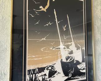 Framed & Matted Embossed Serigraph "The Morning" by Roy Williams