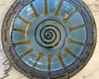 Blue/Green Swirl Pottery Bowl