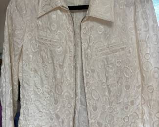 Tribal White Embossed Jacket – Size 6