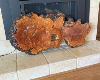 Live Edge Burl Wood Clock