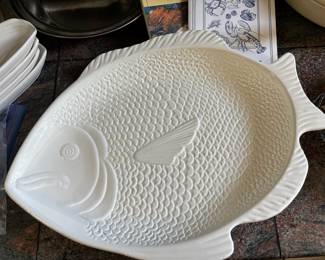 Whittier Pottery White Fish Platter