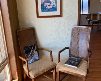 Pair of Cane Back Dining Chairs