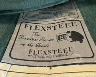 Flexsteel Green Upholstered Tufted Swivel Rocking Chair