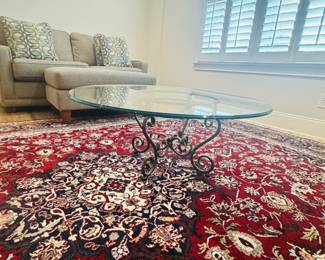 Glass Top with Metal Base, 36" Round Coffee Table
