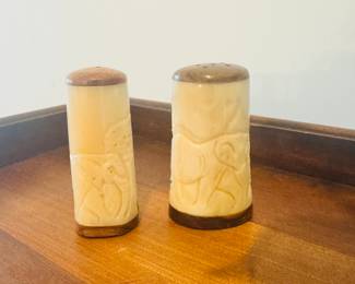 Hand Carved Salt and Pepper Shakers