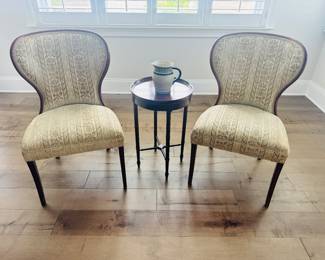 Side Chairs, Accent Table, Polish Pottery