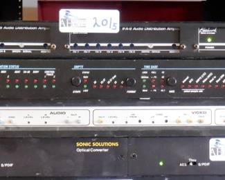 LOT OF 5 ELECTRONICS INCLUDING BENCHMARK IFA-9, MOTU DIGITAL TIMEPIECE, SONIC SOLUTIONS OPTCAL CONVERTER