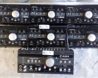LOT OF 7 BIG KNOB ELECTRONICS INCLUDING MON ITOR CONTROLLER INTERFACE,