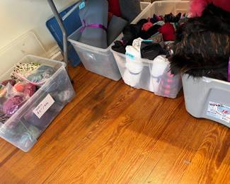Bagged yarn, fabrics, fake fur
