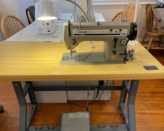 Singer 20 U 33 industrial sewing machine and table