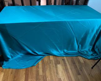 Tabletoppers 120" Round Satin Dark Teal tablecloths additional colors available. $5/tablecloth