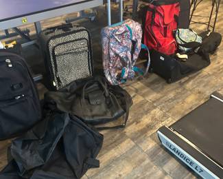 Many pieces of luggage.