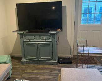Blue cabinets. Two of them.