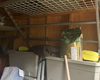 Monkey bar shed/ garage organizing system.