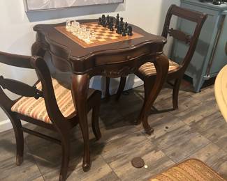 Chess table and chairs