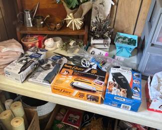 Dog toys, clothes and grooming supplies also misc crafts and decor