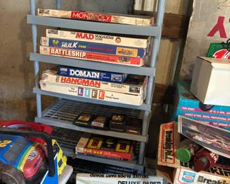 board games, Hot wheels, dart board and atari games
