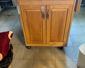 rolling butcher block kitchen cart